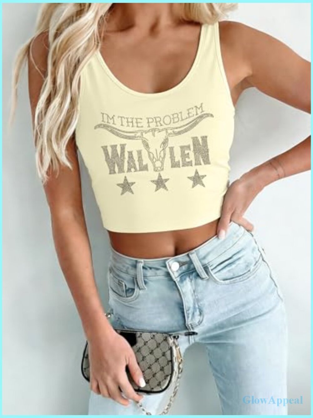 Sparkly Cowgirl Crop Top Tank - Western Music Fan Shirt - Picture 3 of 5